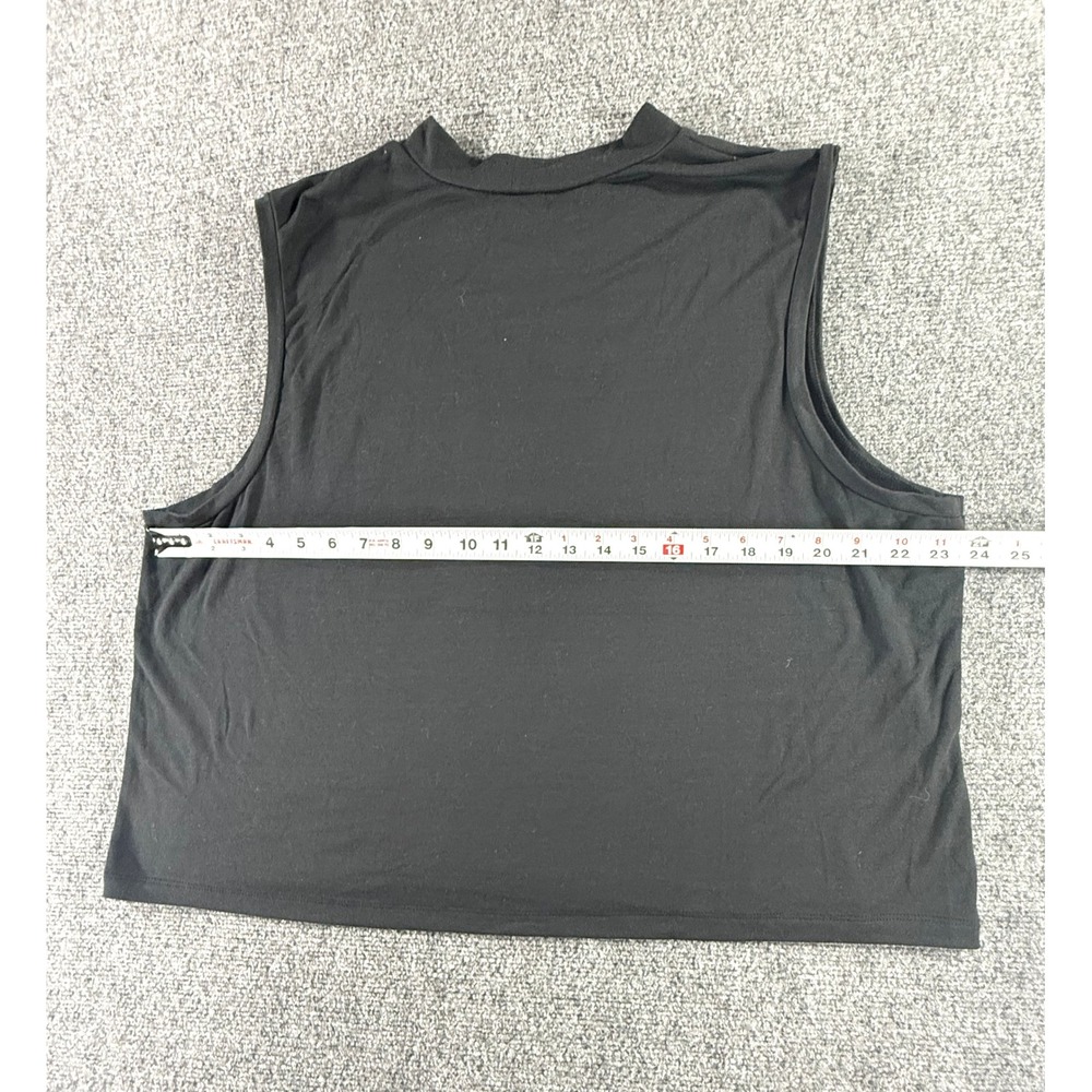 Disney Mickey‎ Mouse Holographic Iridescent Crop Muscle Tank Top Black 2X - Picture 5 of 6